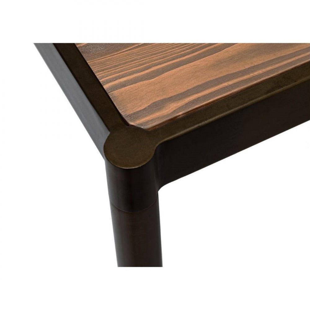 Slim Dark Brass Wooden Console Table