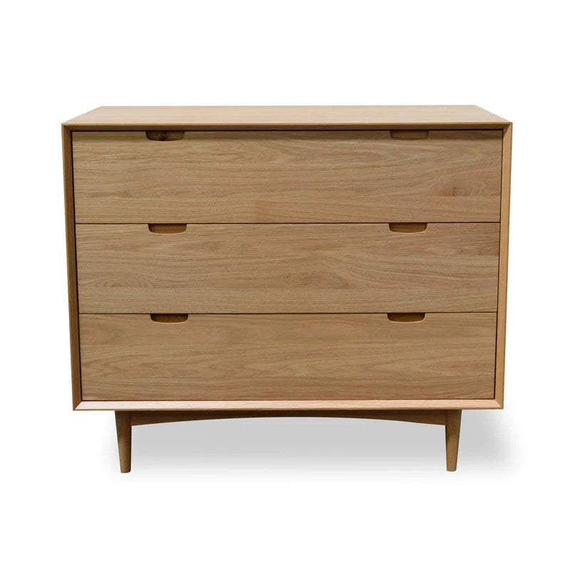 Slumber Style Bedside Table With Recessed Handle- Natural
