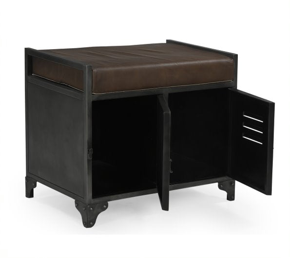 Small Hand-Made Locker Bench with Premium Leather