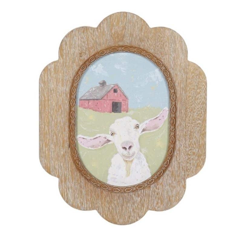 Smiling Sheep Framed Wall Art - 38cms