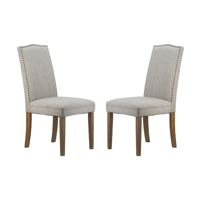 Smokey Grey Buttoned Back Armless Dining Chairs - Set of 2