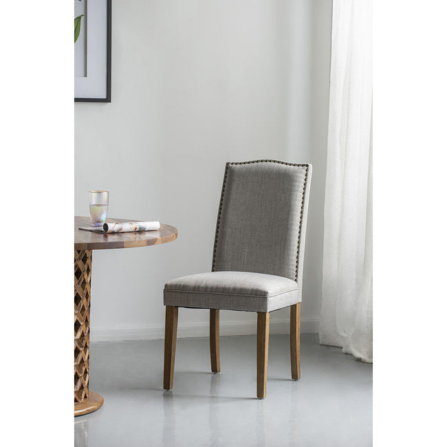 Smokey Grey Buttoned Back Armless Dining Chairs - Set of 2