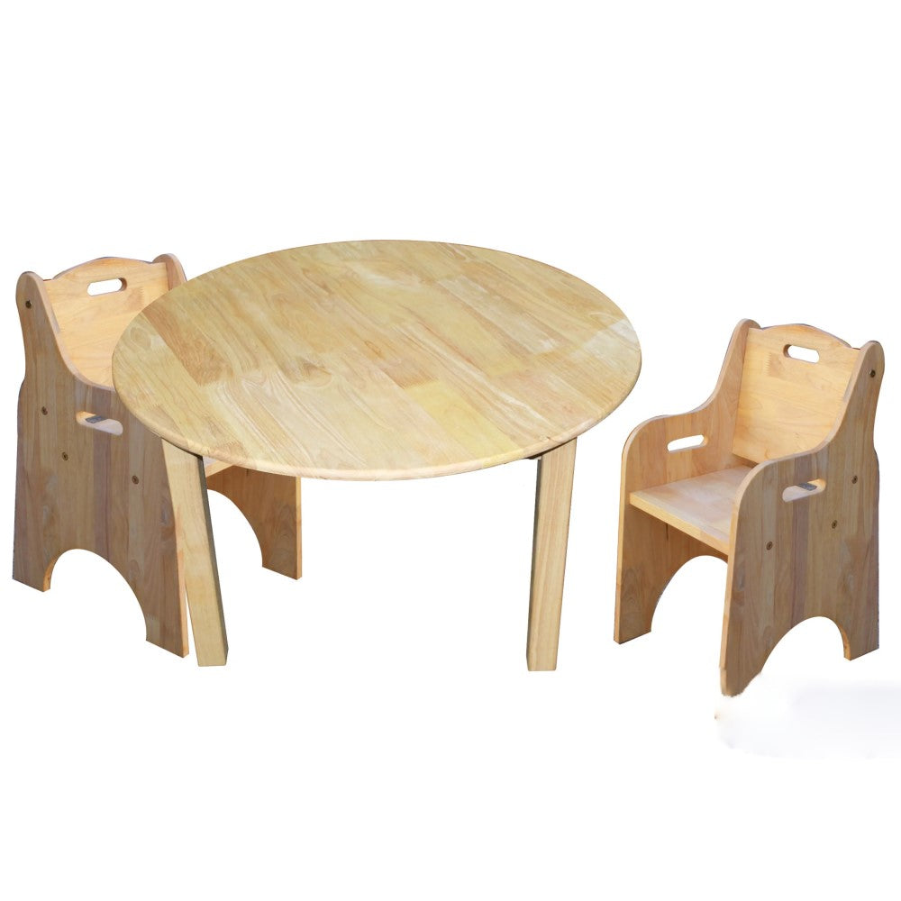 Smooth Medium Round Table and 2 Toddler Chairs