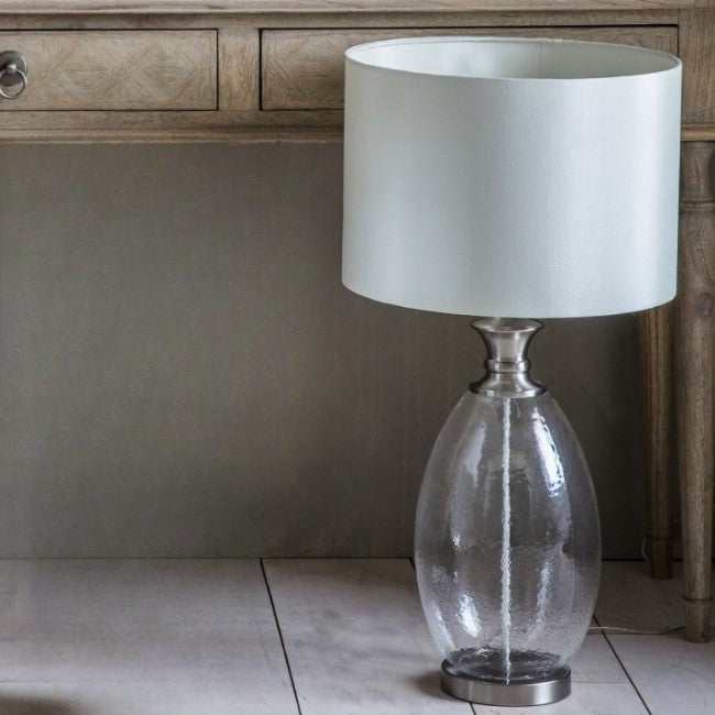 Soft Illumination Silver Shade Modern Table Lamp