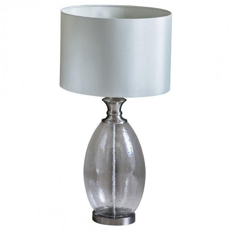 Soft Illumination Silver Shade Modern Table Lamp