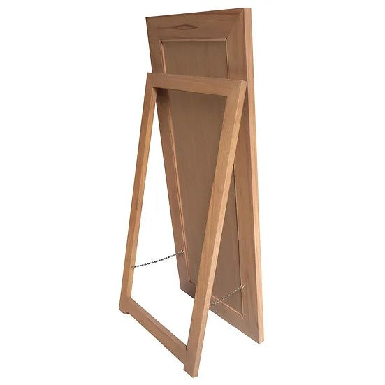 Solid Mindi Timber Rectangular Mirror with Stand 65 x 150cms