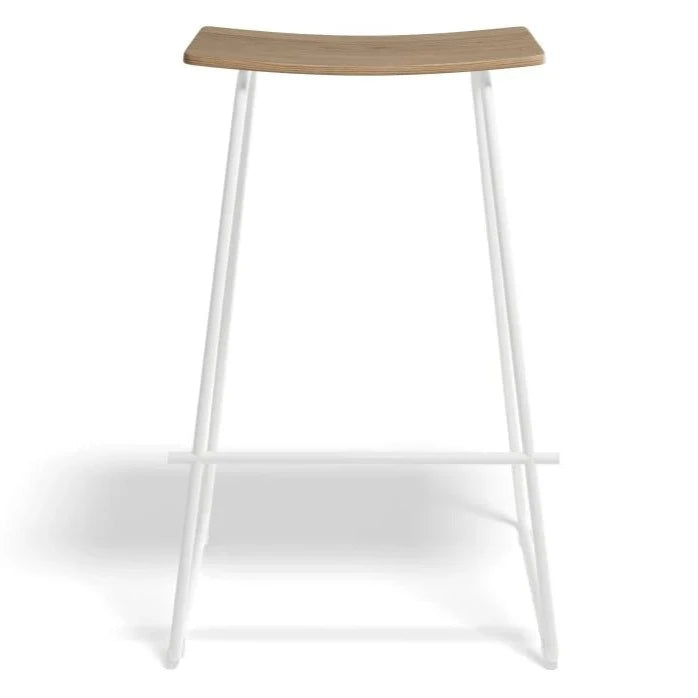 White Wood and Steel Symphony Bar Stool (Available in 3 Colors)
