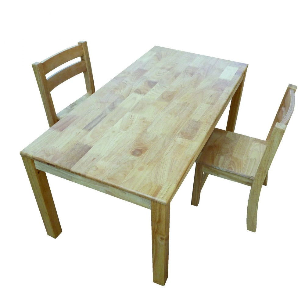 Solid Rectangular Table with 2 Stacking Chairs