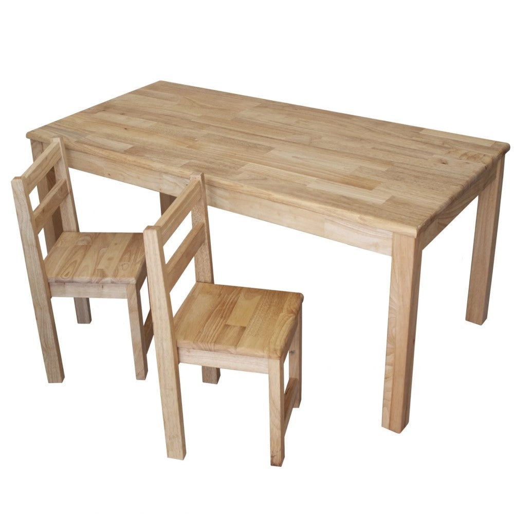 Solid Rectangular Table with 2 Standard Chairs