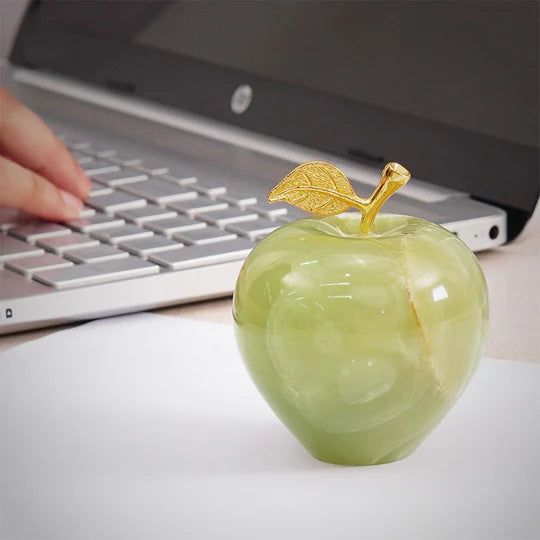 Solid Stone Hand-Carved Marble Paperweight - Green