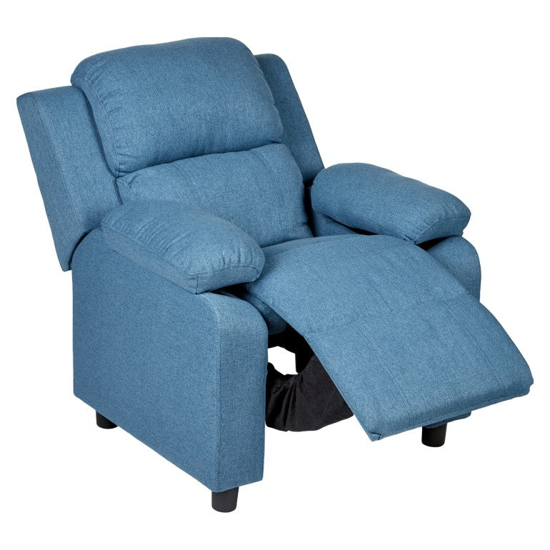 Solid Wooden Erika Blue Adult Recliner Sofa