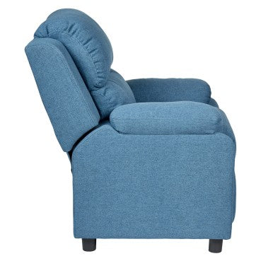 Solid Wooden Erika Blue Adult Recliner Sofa