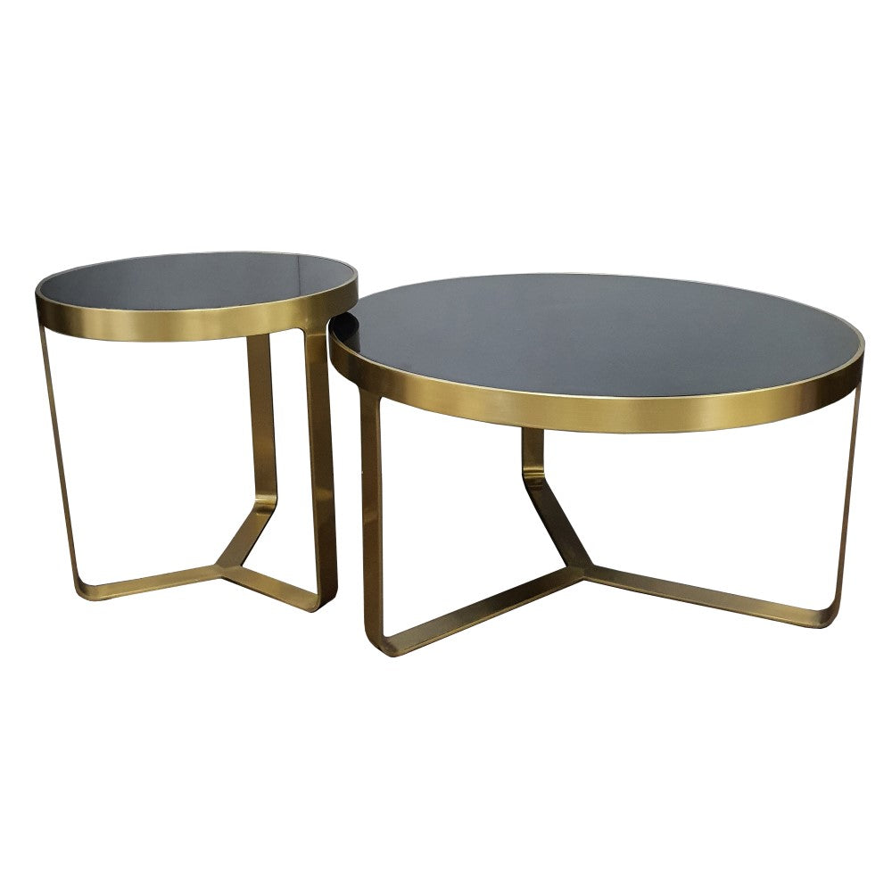 Sophisticate Brass-Edged Coffee Table (Available in 2 Sizes)