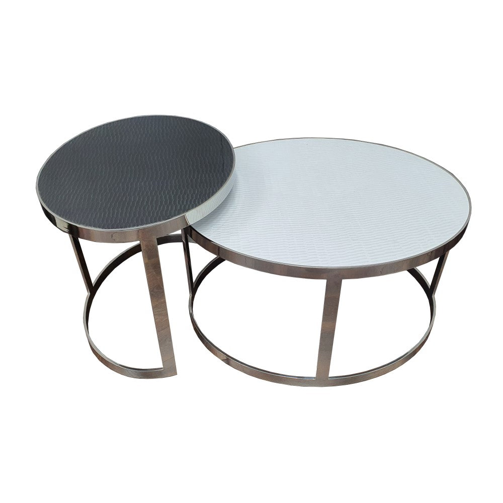 Sophisticate Silver-Edged Oval Coffee Table (Available in 2 Sizes)