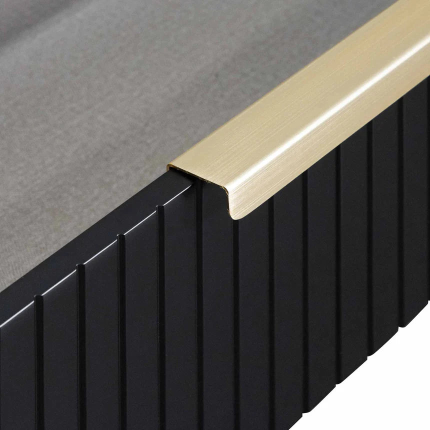 Sophisticated Matte Black TV Entertainment Unit - Brass Legs