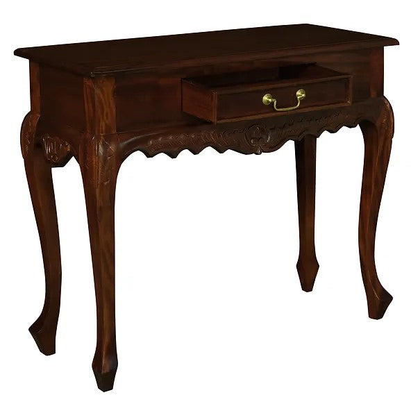 Sophisticated Style Carved 1 Drawer Sofa Table - Brown
