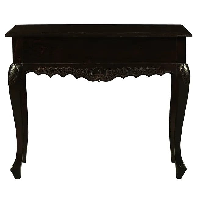 Sophisticated Style Carved 1 Drawer Sofa Table - Dark Brown
