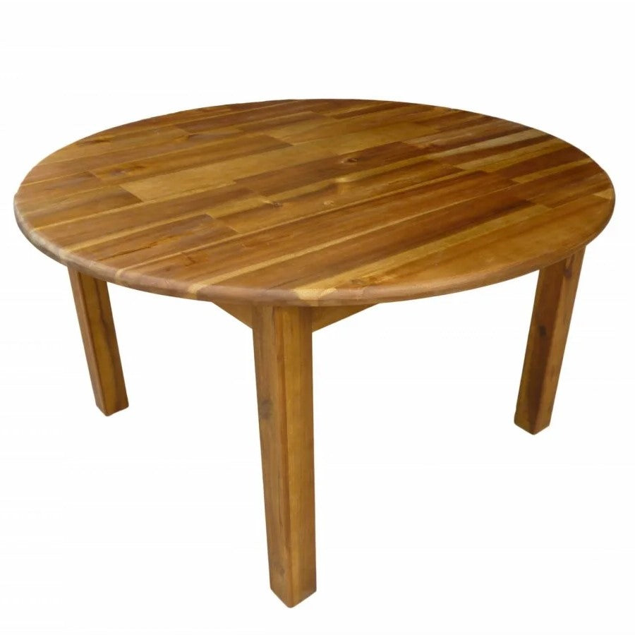 Spacious Acacia Round Table with Chairs