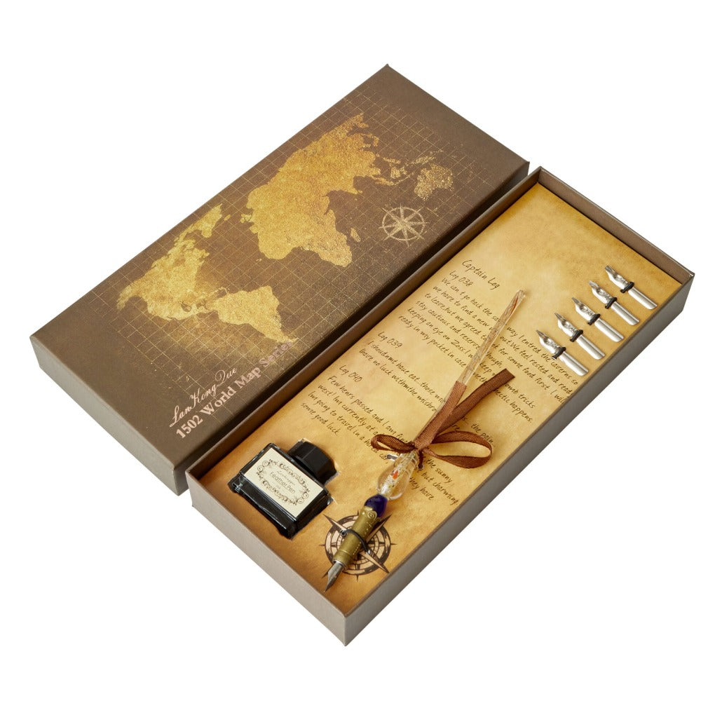 Speckle Calligraphy Writing Set With Glass Pen