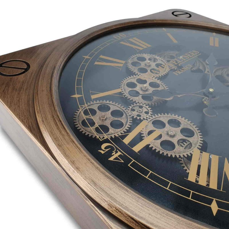 Splendid Square Rotary Gear Wall Clock 49.5cms