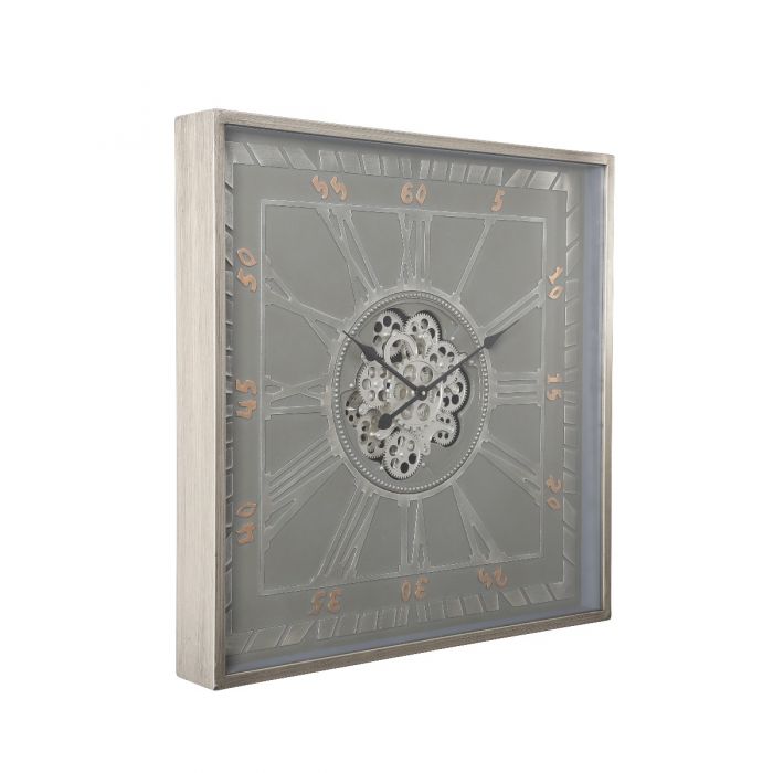 Square Gareth Exposed Gear Movement Wall Clock - 80cms