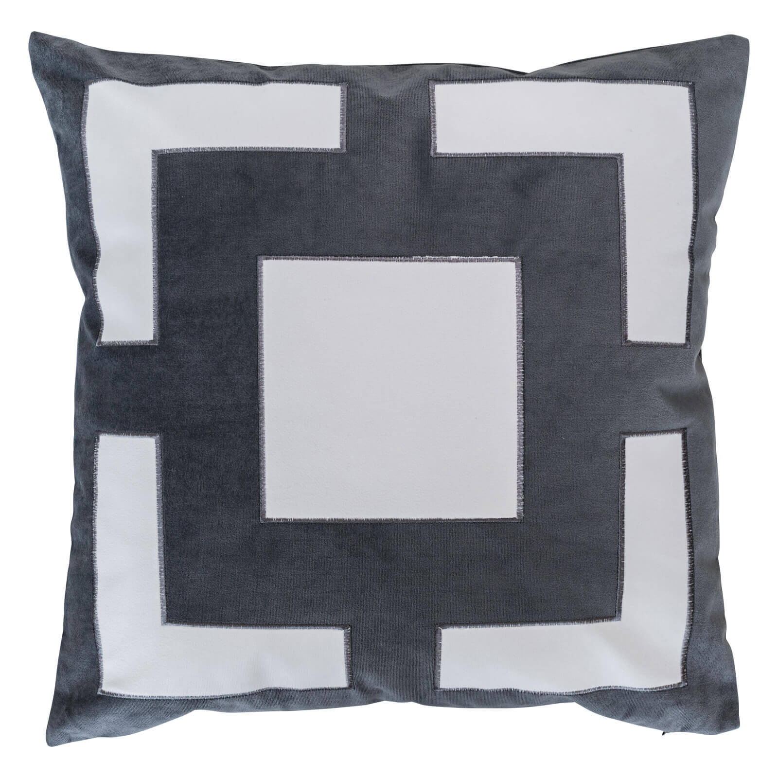 Square Pattern 50x50cm Cushion Cover - Grey