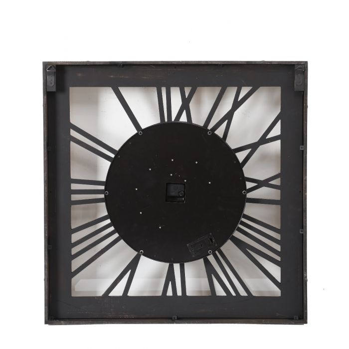 Square Roma Exposed Gear Movement Wall Clock - 80cms