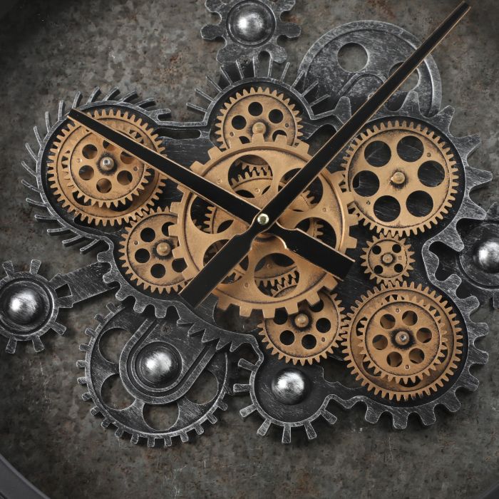 Square Trafalgar Exposed Gear Movement Wall Clock - 71cms