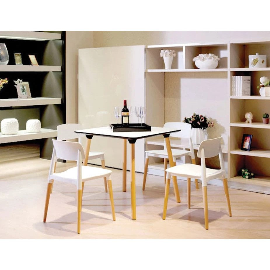 Square Unique Wooden Dining Table 80cms (Available in 2 Colors)