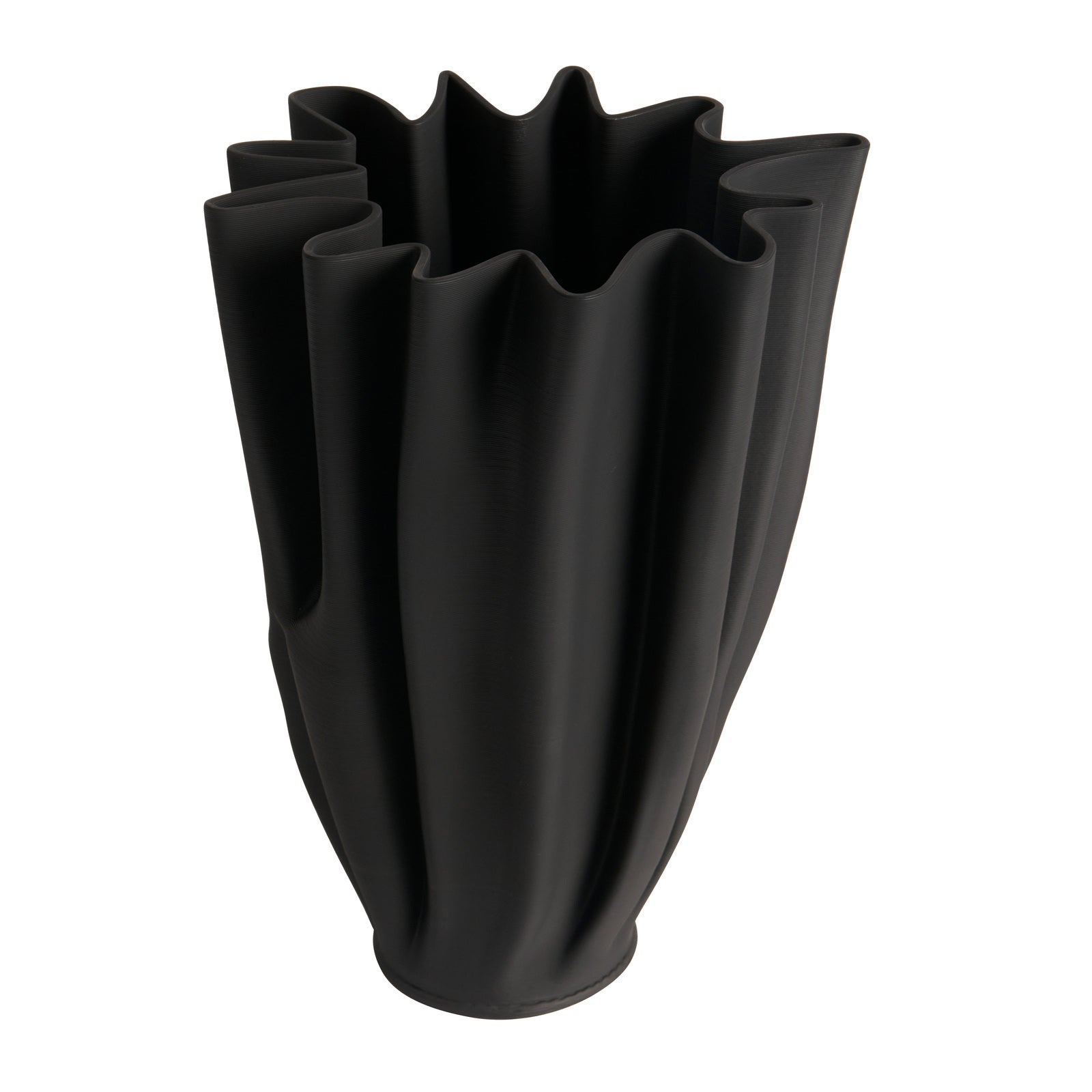 Stacey Matte Black Statement Vase - 38cms