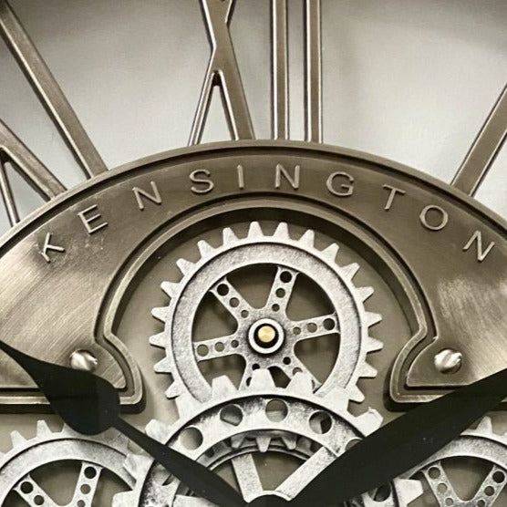 Stainless Frame Rotating Gears Clock 70cms - Available in 2 Colors