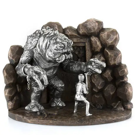 Star Wars Limited Edition Luke vs Rancor Pewter Diorama - Silver