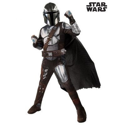 Star Wars Mandalorian Premium Boy's Costume With Cape (Available in 3 Sizes)