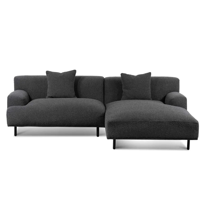 Statement Piece Right Chaise Sofa - Charcoal Boucle