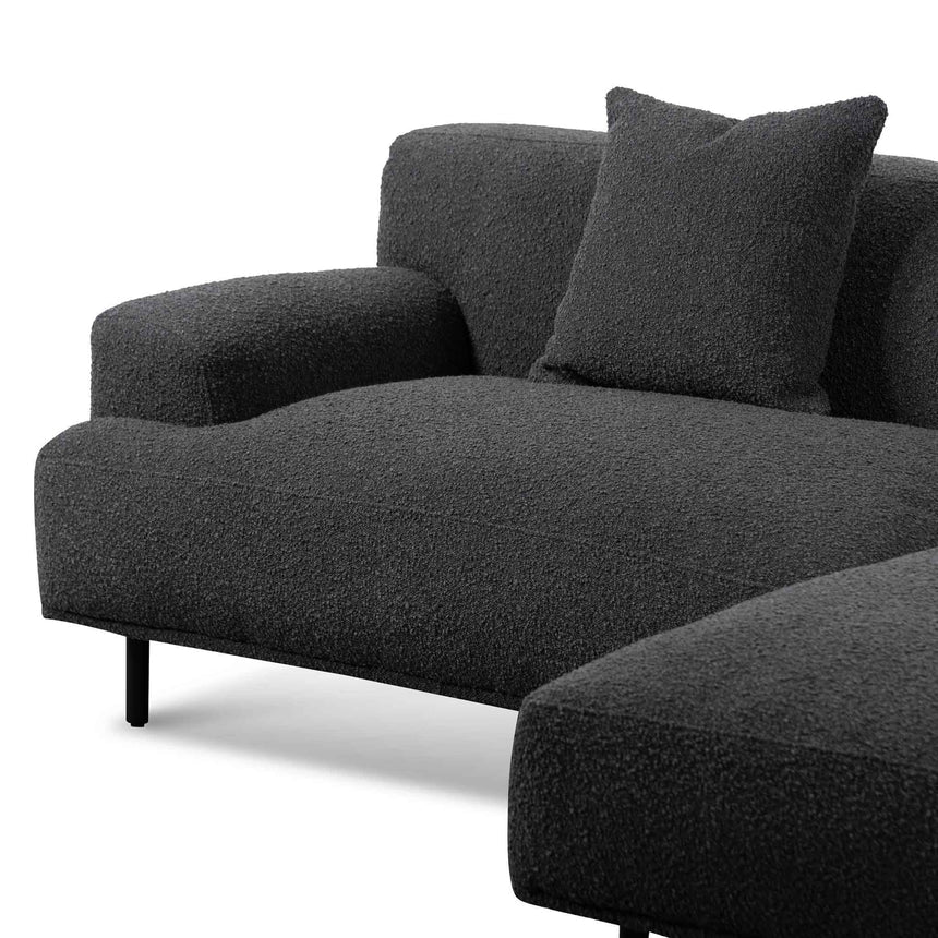 Statement Piece Right Chaise Sofa - Charcoal Boucle