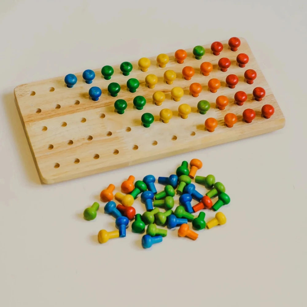 Strategic Fun Multicolor Wooden Peg Tray Insert