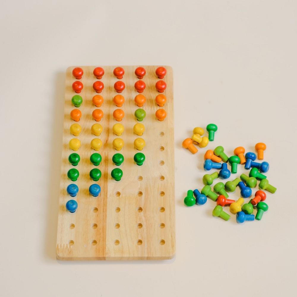 Strategic Fun Multicolor Wooden Peg Tray Insert