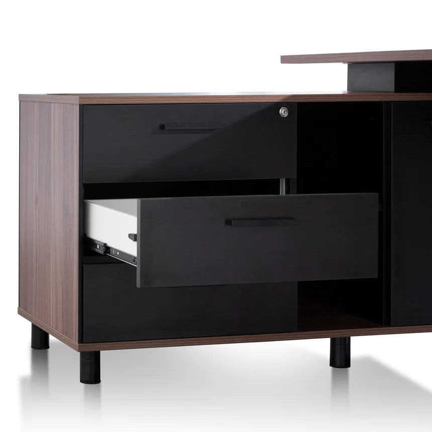 Strategic Left Return Office Desk 180cms - Walnut
