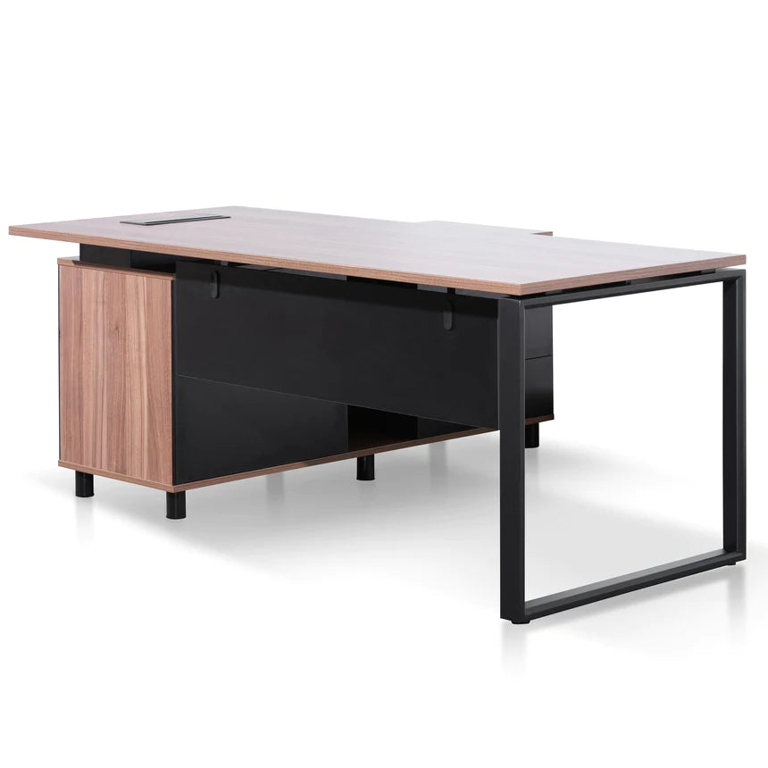 Strategic Right Return Office Desk 180cms - Walnut