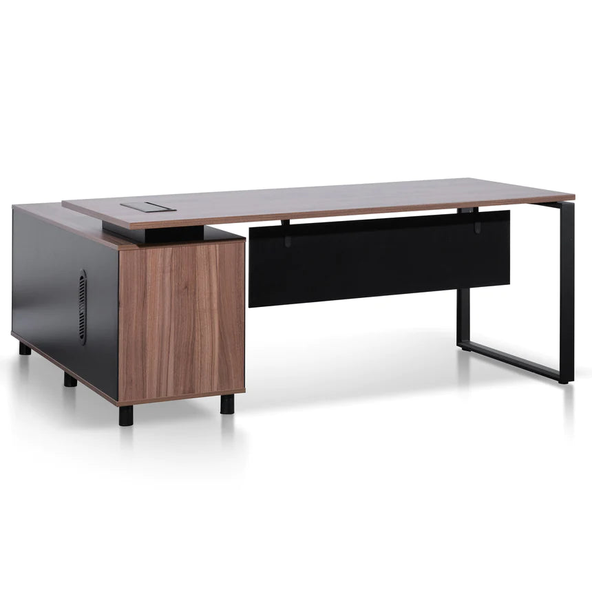 Strategic Right Return Office Desk 180cms - Walnut