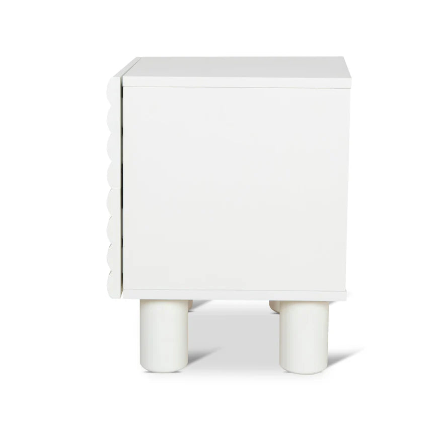 Streamlined & Functional Luna White Bedside Table