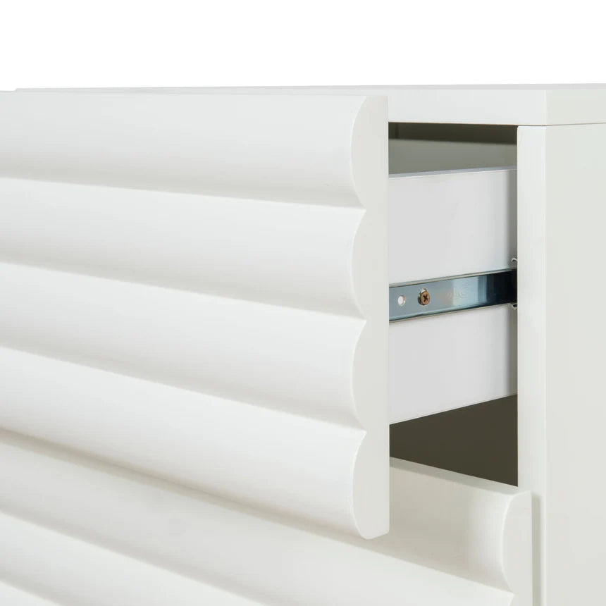 Streamlined & Functional Luna White Bedside Table