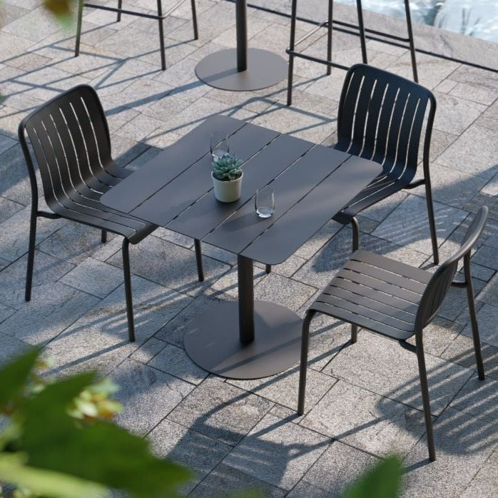 Striped Designer Black Outdoor Chair With Cushion (Available in 2 colors)