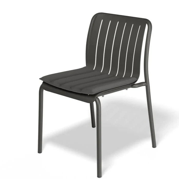 Striped Designer Black Outdoor Chair With Cushion (Available in 2 colors)