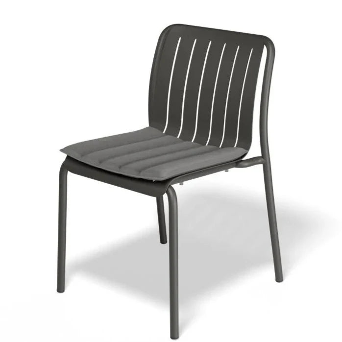 Striped Designer Black Outdoor Chair With Cushion (Available in 2 colors)