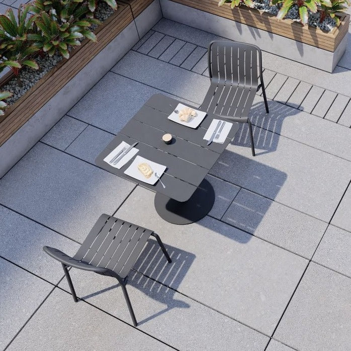 Striped Designer Black Outdoor Chair With Cushion (Available in 2 colors)