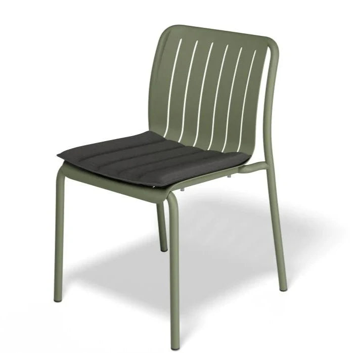 Striped Designer Green Outdoor Chair With Cushion (Available in 2 colors)