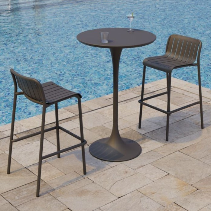 Striped Metal High Bar Stool (Available in 3 Colors)