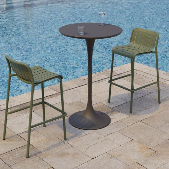 Striped Metal High Bar Stool (Available in 3 Colors)