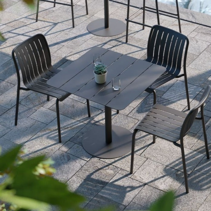 Striped Non-Padded Outdoor Dining Chair (Available in 3 colors)
